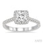 Princess Shape Halo Diamond Engagement Ring