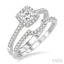 Princess Shape Halo Diamond Wedding Set