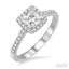 Princess Shape Semi-Mount Halo Diamond Engagement Ring