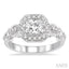 Princess Shape Halo Diamond Engagement Ring
