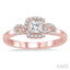 Princess Shape Halo Diamond Engagement Ring