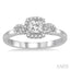 Princess Shape Semi-Mount Halo Diamond Engagement Ring