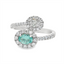 IGI Certified Paraiba Tourmaline & Diamond Bypass Fashion Ring