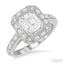 Pie Cut Emerald Halo Fusion Diamond Engagement Ring