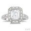 Pie Cut Emerald Halo Fusion Diamond Engagement Ring