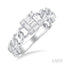 Princess Shape Curb & Cuban Fusion Diamond Fashion Ring