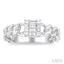 Princess Shape Curb & Cuban Fusion Diamond Fashion Ring