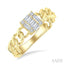 Princess Shape Curb & Cuban Fusion Diamond Fashion Ring