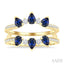Pear Shape Gemstone & Diamond Insert Ring