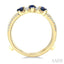 Pear Shape Gemstone & Diamond Insert Ring