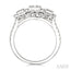 Emerald Shape Past Present & Future Halo Fusion Diamond Engagement Ring