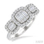 Cushion Shape Past Present & Future Halo Fusion Diamond Engagement Ring