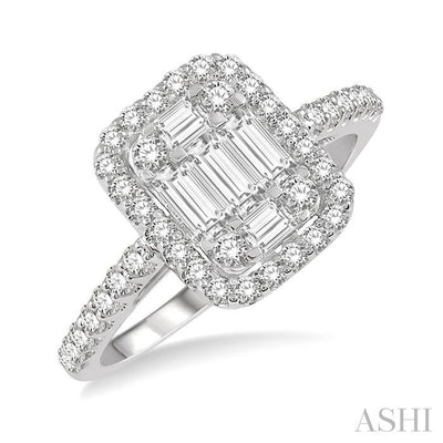 Halo Fusion Diamond Engagement Ring
