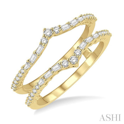 Chevron Baguette Diamond Insert Ring