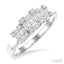 Princess Shape Past Present & Future Fusion Diamond Engagement Ring