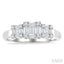 Princess Shape Past Present & Future Fusion Diamond Engagement Ring