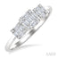 Princess Shape Past Present & Future Fusion Diamond Engagement Ring