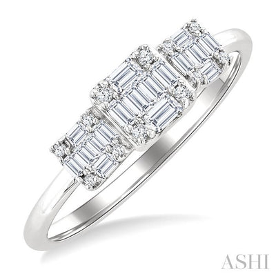 Princess Shape Past Present & Future Fusion Diamond Engagement Ring