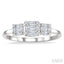 Princess Shape Past Present & Future Fusion Diamond Engagement Ring