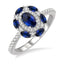 Sapphire & Diamond Halo Fashion Ring