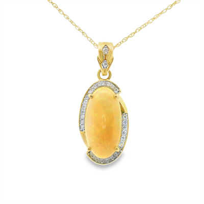 Ethiopian Opal & Diamond Pendant