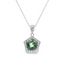 GIA Certified Green Sapphire & Diamond Halo Pendant