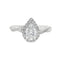 Pear Diamond Halo Engagement Ring