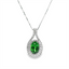 Green Tsavorite Garnet & Diamond Halo Pendant