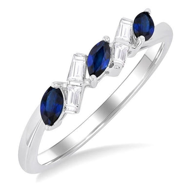 Sapphire & Diamond Stackable Ring
