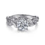 Round Diamond Floral Engagement Ring
