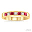 Channel Set Alternate Gemstone & Diamond Wedding Band