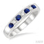 Channel Set Alternate Gemstone & Diamond Wedding Band