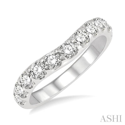 Curved Diamond Wedding Band