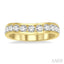 Channel Set Curved Diamond Wedding Band