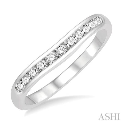 Channel Set Curved Diamond Wedding Band