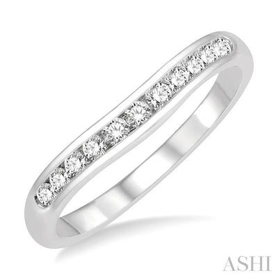 Channel Set Curved Diamond Wedding Band