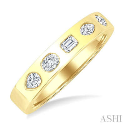 Mixed Shape Bezel Set Diamond Fashion Band
