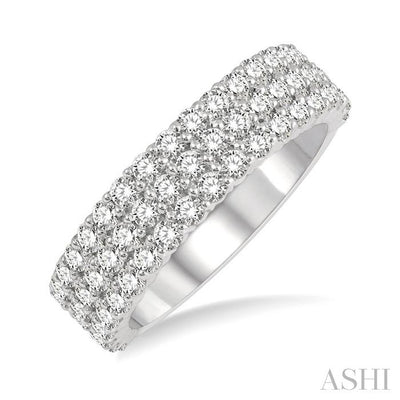 Three Row Diamond Wedding Band