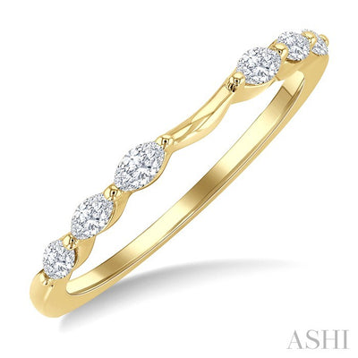 Marquise Shape Curved Diamond Fashion Band