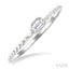 Emerald Shape East-West Bezel Set Petite Diamond Fashion Ring