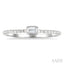 Emerald Shape East-West Bezel Set Petite Diamond Fashion Ring