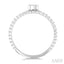 Emerald Shape East-West Bezel Set Petite Diamond Fashion Ring