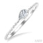 Pear Shape East-West Bezel Set Petite Diamond Fashion Ring