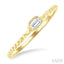 Emerald Shape East-West Bezel Set Petite Diamond Fashion Ring