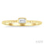 Emerald Shape East-West Bezel Set Petite Diamond Fashion Ring