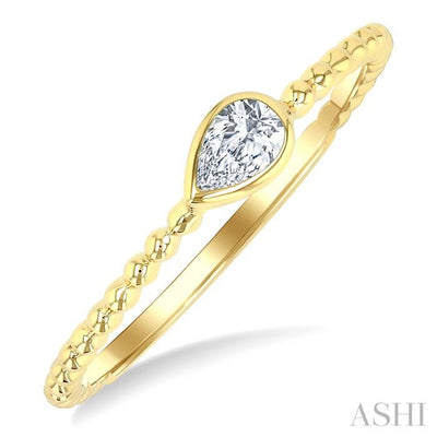 Bead Bijoux Pear Shape East-West Bezel Set Petite Diamond Fashion Ring