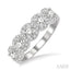 Round Shape 5 Stone Halo Half Eternity Diamond Wedding Band