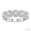 Round Shape 5 Stone Halo Half Eternity Diamond Wedding Band