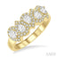 Pear Shape 5 Stone Halo Half Eternity Diamond Wedding Band