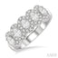 Oval Shape 5 Stone Halo Half Eternity Diamond Wedding Band